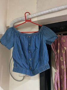 Denim Off-Shoulder Top