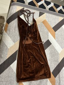 Mini Velvet Backless Dress