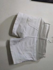 White Denim Shorts
