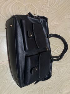Code Women’s Black Leather Tote Bag