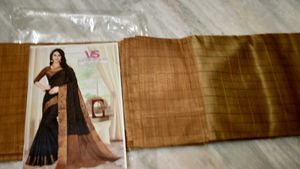 Silk Saree - Brown &amp; Black