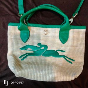longchamp paris khaki handbag