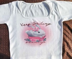 Bunny Graphic Crop Top