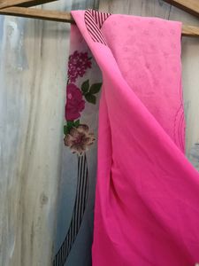 Double Colour Froral Print Saree