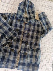 Plaid Duffle Coat with Hood
