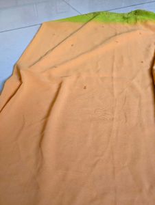 Coral And Light Green Designer Saree