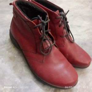 Josef Seibel Red Leather Ankle Boots