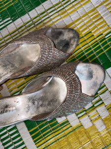 Sparkly Silver Flats