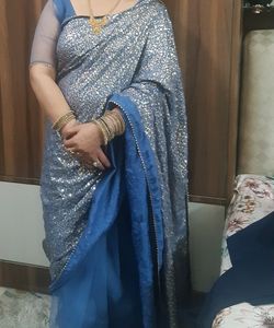 BEAUTIFUL  LIGHT BLUE  SAREE