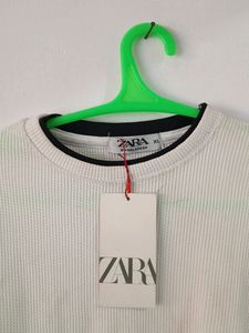 White Zara Full Sleeve  Popcorn Tshirt