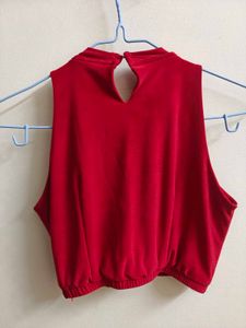 Bold Red Sleeveless Top