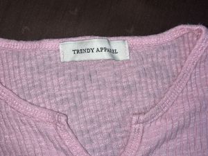 Pink Knit Button-Up Top