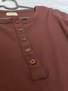 Brown  Long Sleeve Top