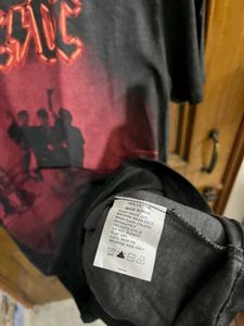 SF JEANS PANTALOONS AC DC CHARCOAL WASHED TSHIRT