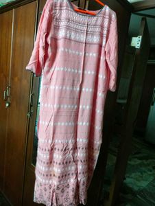Peach Embroidered Kurta and Pant sets.