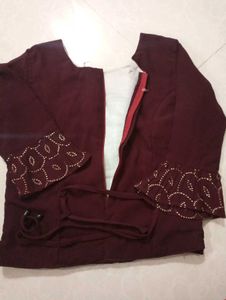 Indo western Dress Crop Top With  Straight Lehenga