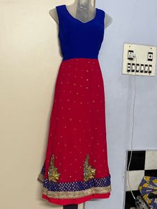 Pintrest Red &amp; Blue Embroidered Dress