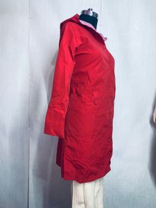 Red Hooded Rain Coat lenth 36
