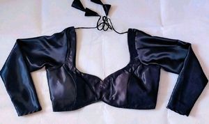 Satin Padded Full Sleeve Back Hook Blouse