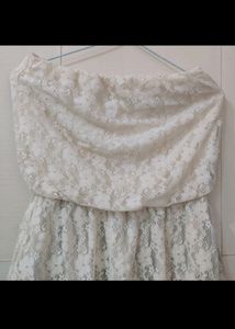 White Lace Tube Dress