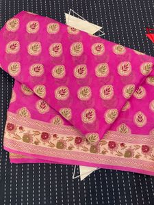 PINK KHADDI Georgette saree