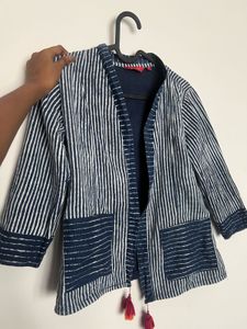 Indowestern Navy blue jacket With tassels XS