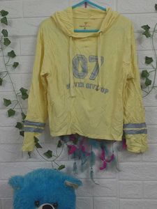 Yellow "Never Give Up" Hoodie