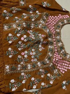 Boho Embroidered Brown Dress