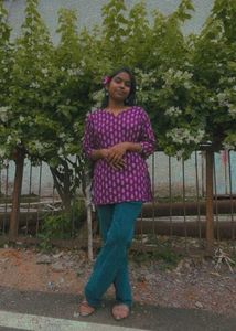 Purple Printed Kurti Top