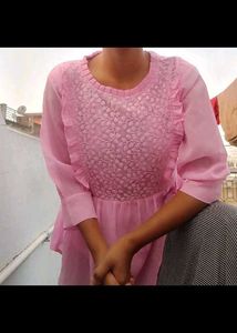 Cute Pink Peplum Top