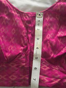 Beautiful rani pink cotton patterned Blouse