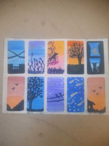 Hand-Painted Landscape Bookmark Set 1pics