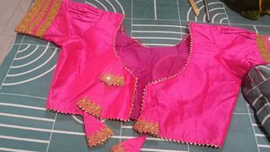 Hot Pink Colour Half Long Sleeve Blouse
