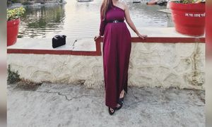 Magenta Jumpsuit without Belt