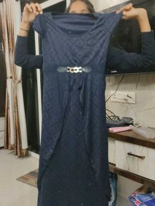 Navy Blue Midi Dress