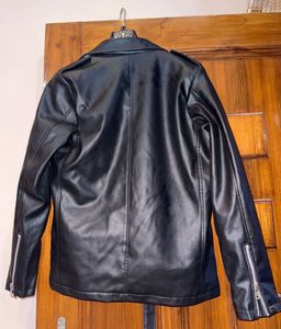 Black Faux Leather Biker Jacket