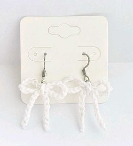 Crochet Handmade Bow Earrings