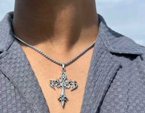 Dark Flame Cross Necklace