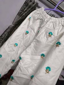 Floral Embroidered Palazzos