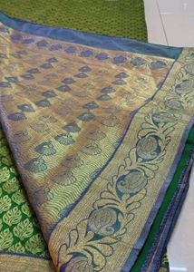 😍 Green Banarasi Silk Saree ✨