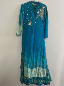 Teal Mirror Embellished Dress