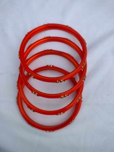 Beautiful Orange Colour Bangles Set Of 4