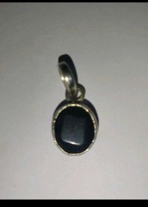 pure silver Black onyx pendant with green jade br