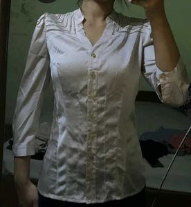 Cream Satin Blouse