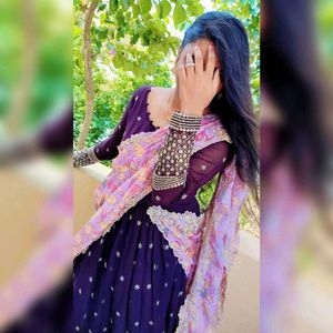 Elegant Purple Anarkali Suit