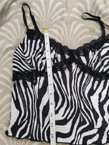 SHEIN Zebra Print Lace Cami