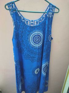 Blue Printed Dress
