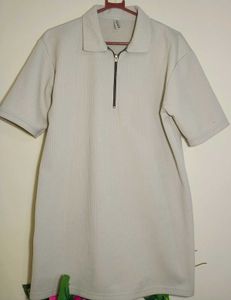 mens white Korean Polo t-shirt