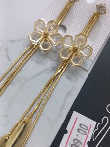 Elegant Gold Tone Dangle Earrings
