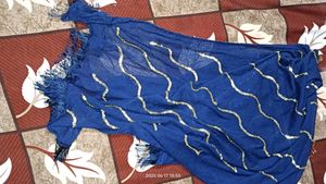 Blue Striped Embroidered Tunic